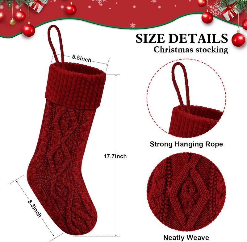 Doitory Store Christmas Stockings,Christmas Hanging Stockings Decoration Soft and Comfortable Knitted Festival Party Xmas Tree Stocking - Image 2